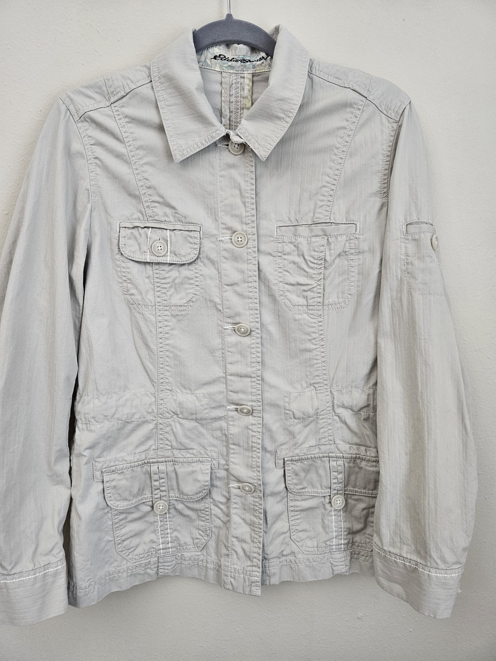 Eddie Bauer       Light Beige Womens Utility Jacket - Casual Button-Front